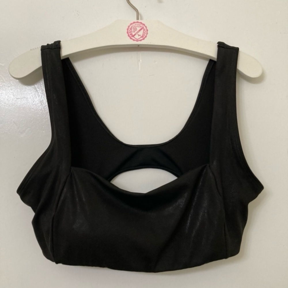 Victoria’s Secret Pink Ultimate Square-Neck Sports Bra Black Sparkle Size Large - Picture 13 of 17